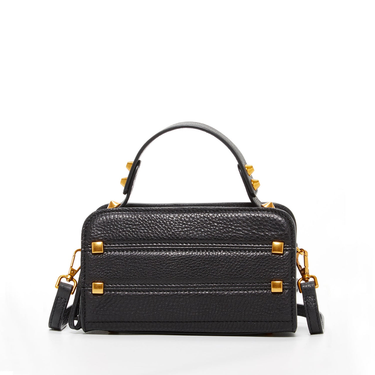 Black Leather Crossbody Bag -