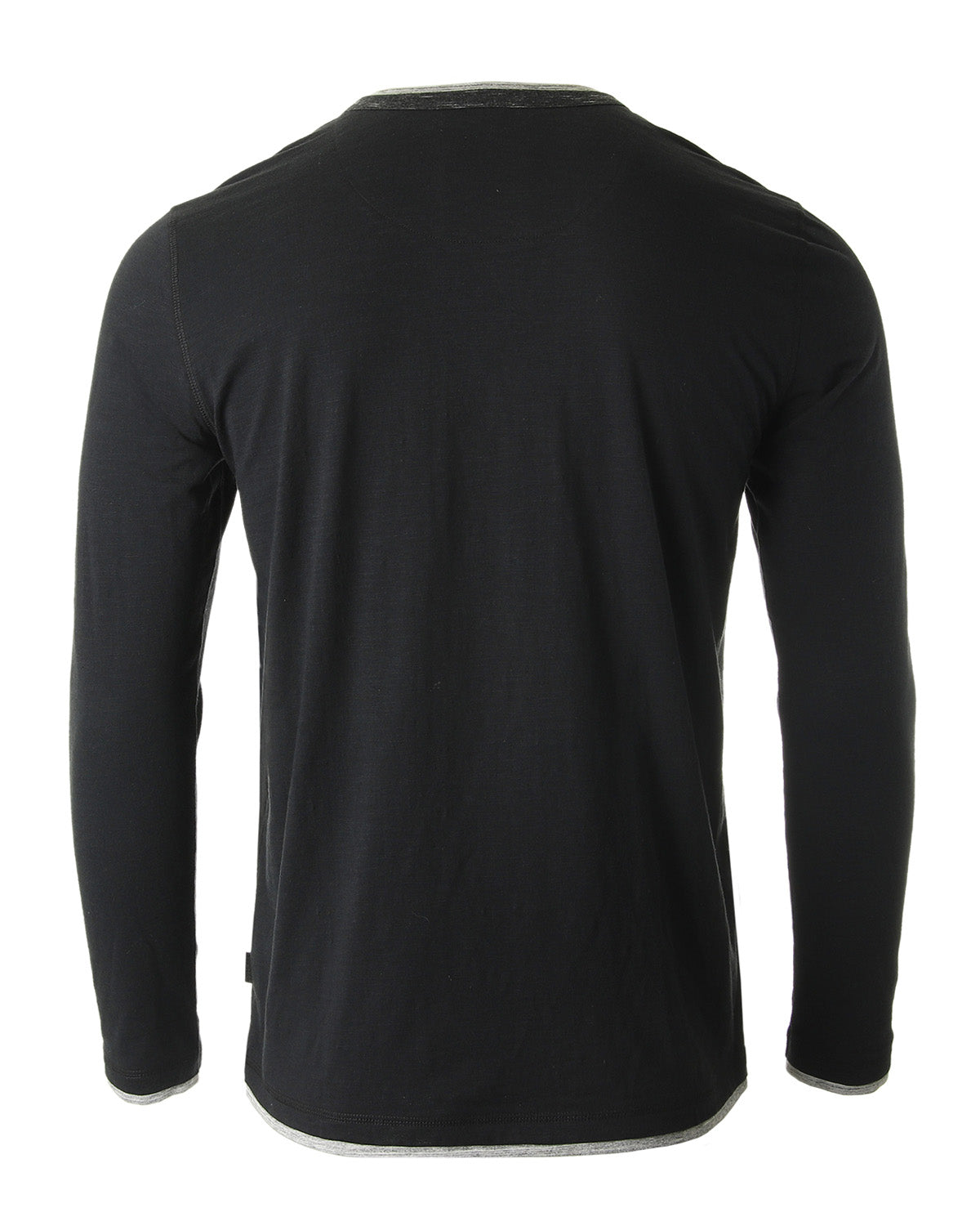 Men’s Long Sleeve Double Layered Y-Neck Fashion Henley - 1 COLOR