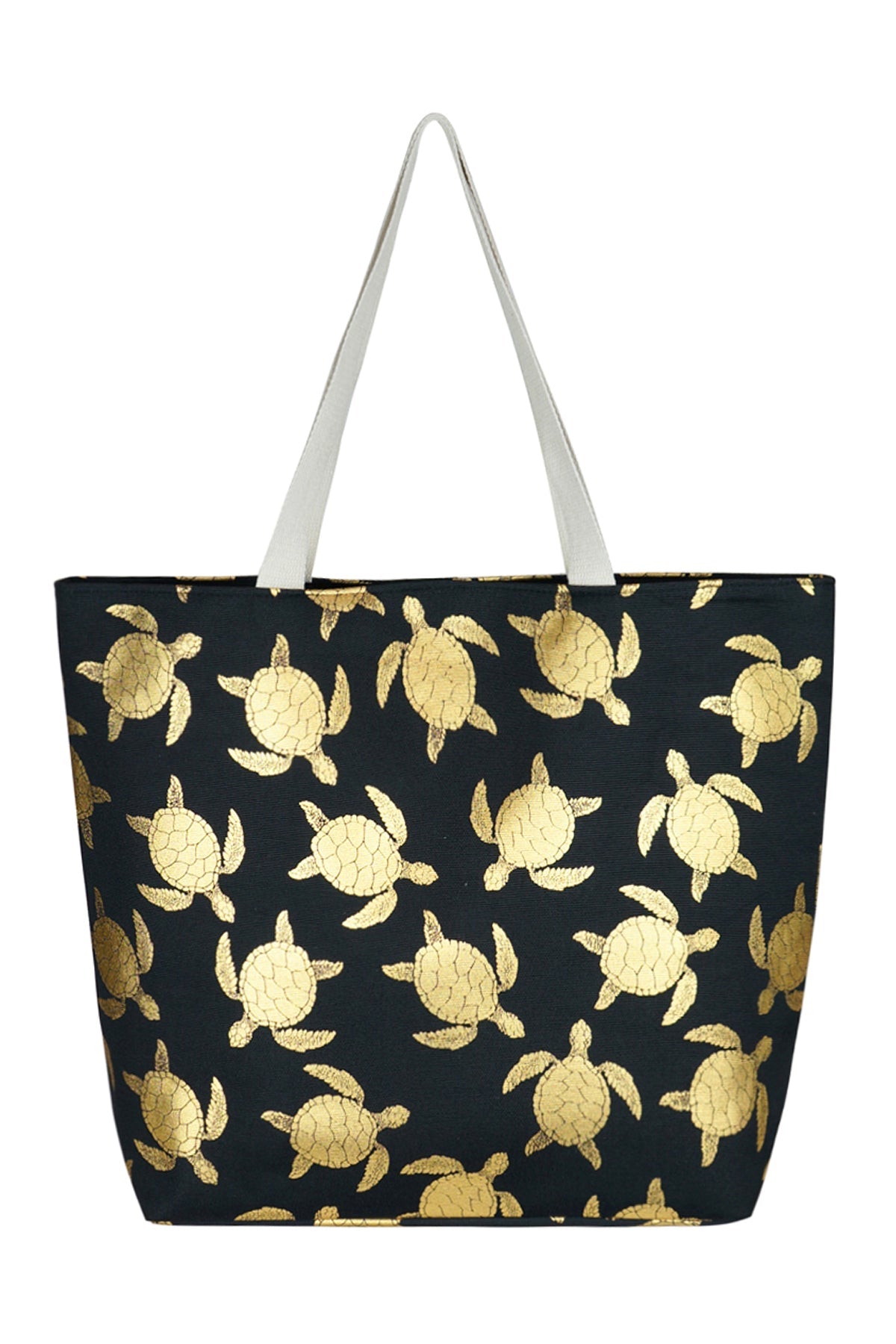 Riah Fashion - Gold Foil Turtle Tote Bag - 8 COLORS -