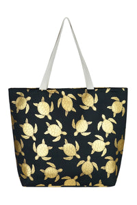 Thumbnail for Riah Fashion - Gold Foil Turtle Tote Bag - 8 COLORS -