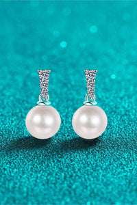 Thumbnail for Moissanite Pearl Drop Earrings