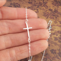 Thumbnail for Tiny Sideways Cross Necklace -