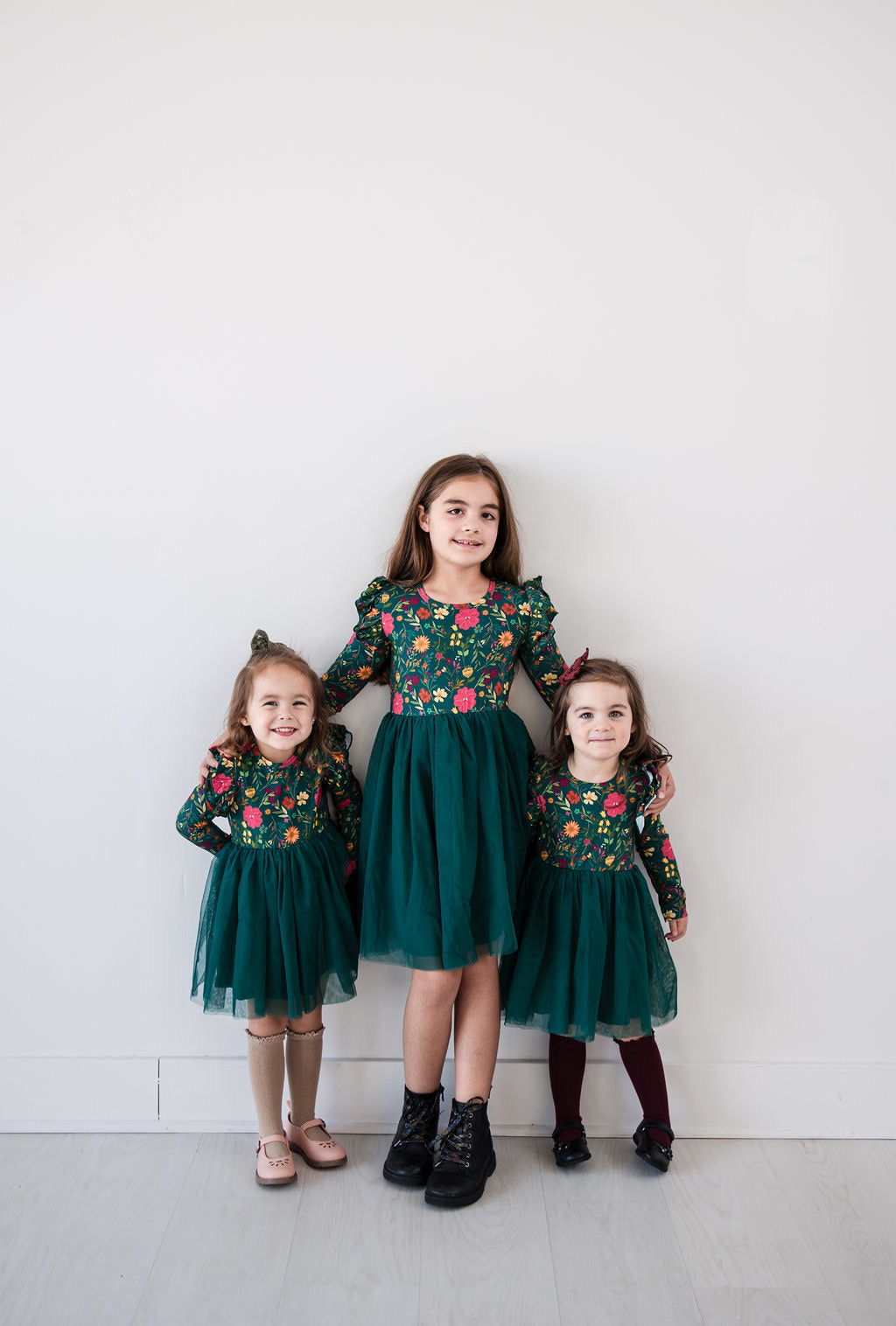 Eclipse Kids - Long Sleeve Tulle Dress - Moody Flowers - SIZES 2T THRU 11/12 -