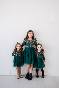 Thumbnail for Eclipse Kids - Long Sleeve Tulle Dress - Moody Flowers - SIZES 2T THRU 11/12 -