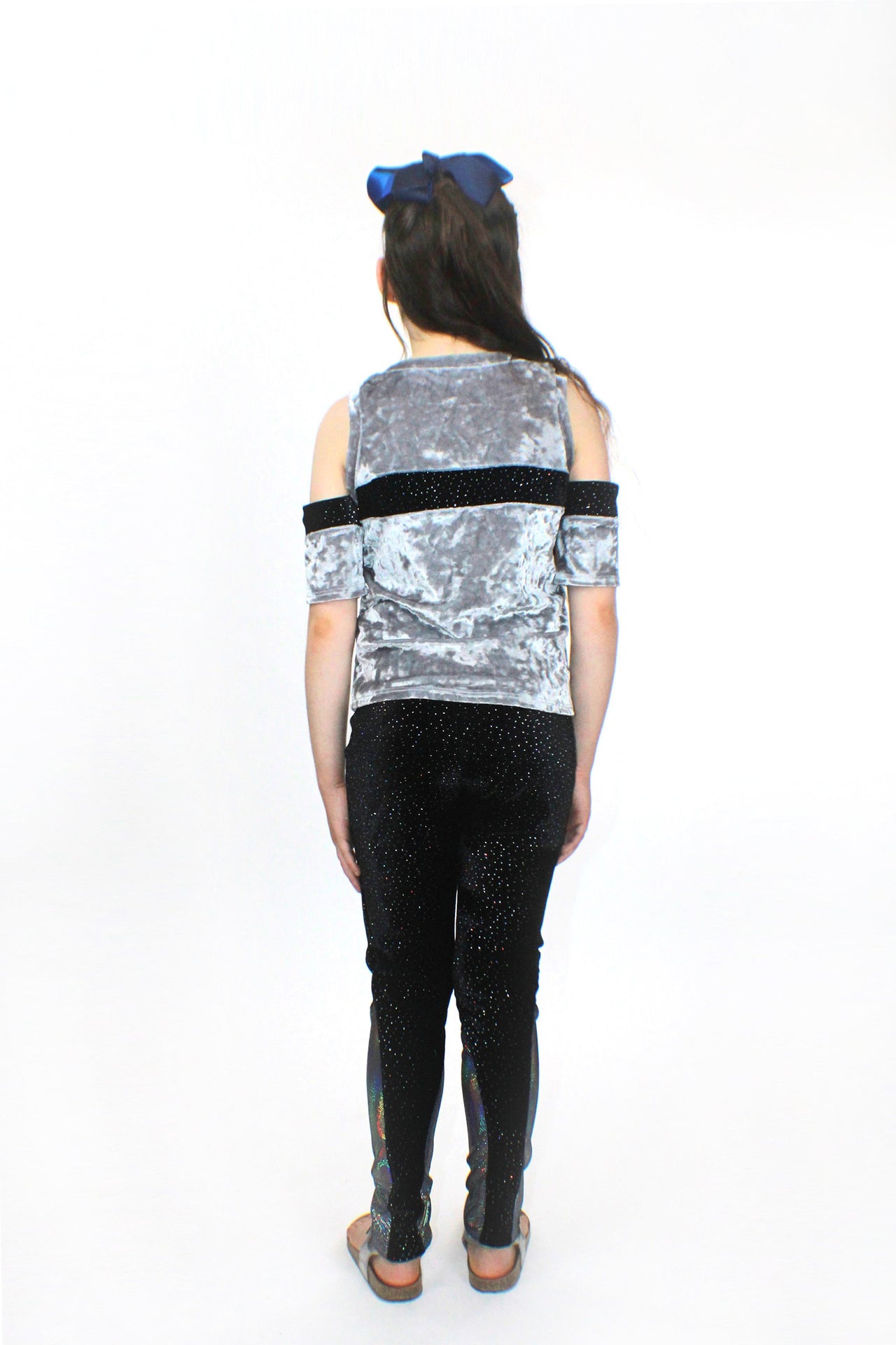 Stardust - Saturn, Silver Crushed Velvet and Glitter Top - 1 COLOR -