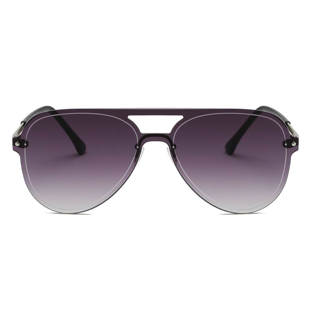 Belfast |  Flat Single Lens Aviator Fashion Sunglasses - 4 COLORS -