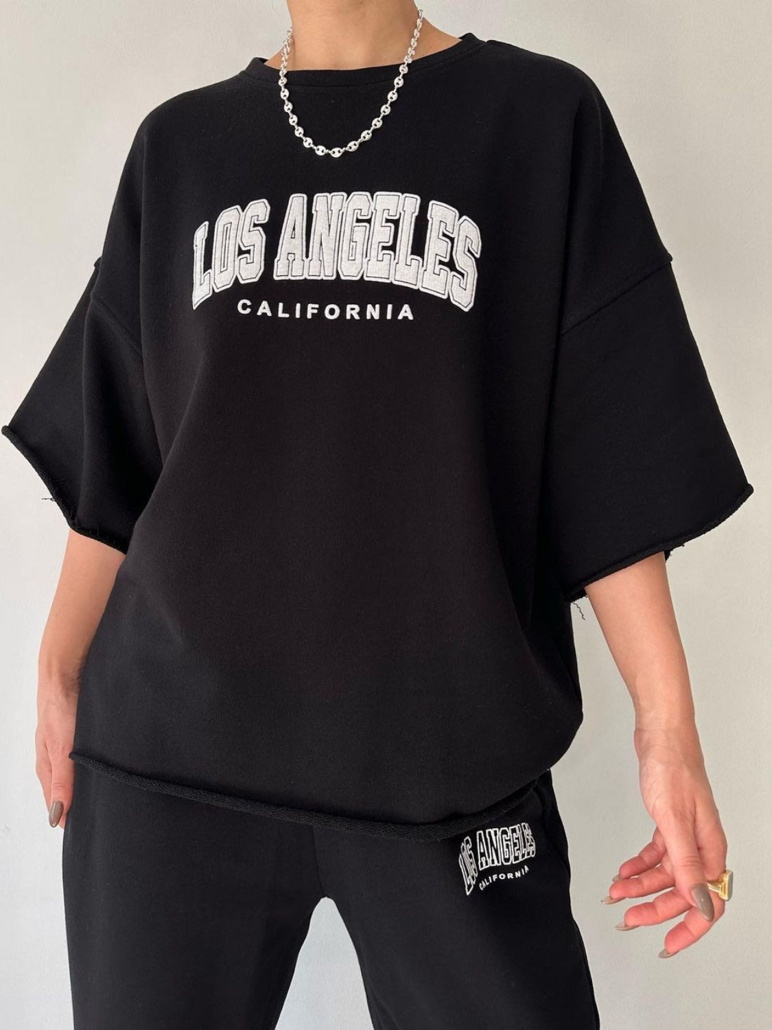 LOS ANGELES CALIFORNIA Graphic Sweatshirt and Sweatpants Set - 2 PCS. - T - 5 COLORS -