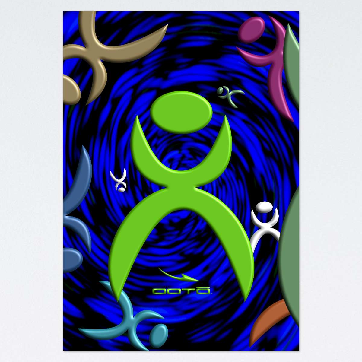 OOTO - GLYPHIC EN DIMENSIONAL GRASP - 36" X 48" LARGE Poster - [3-5 DAY DELIVERY] -