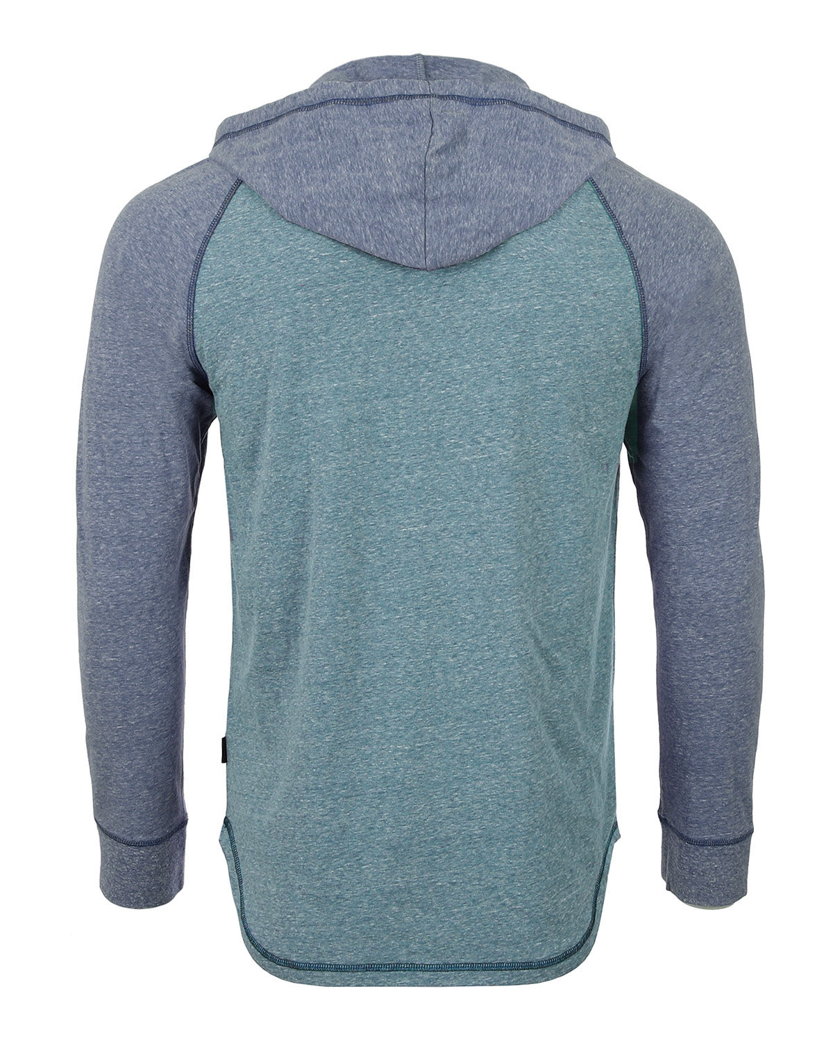 Men's Long Sleeve Henley Raglan Hoodie With Kangaroo Pocket - 1 COLOR -