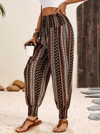 Thumbnail for Tied Printed High Waist Pants - T - 2 COLORS -