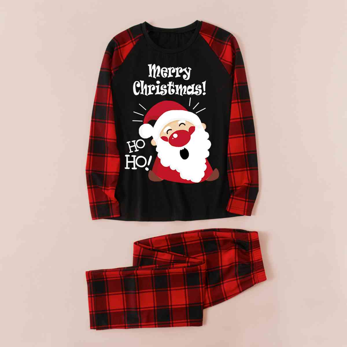 MERRY CHRISTMAS Graphic Top and Plaid Pants Set - T - SOLD BY SIZE / 2 PCS. - 4 SIZES -