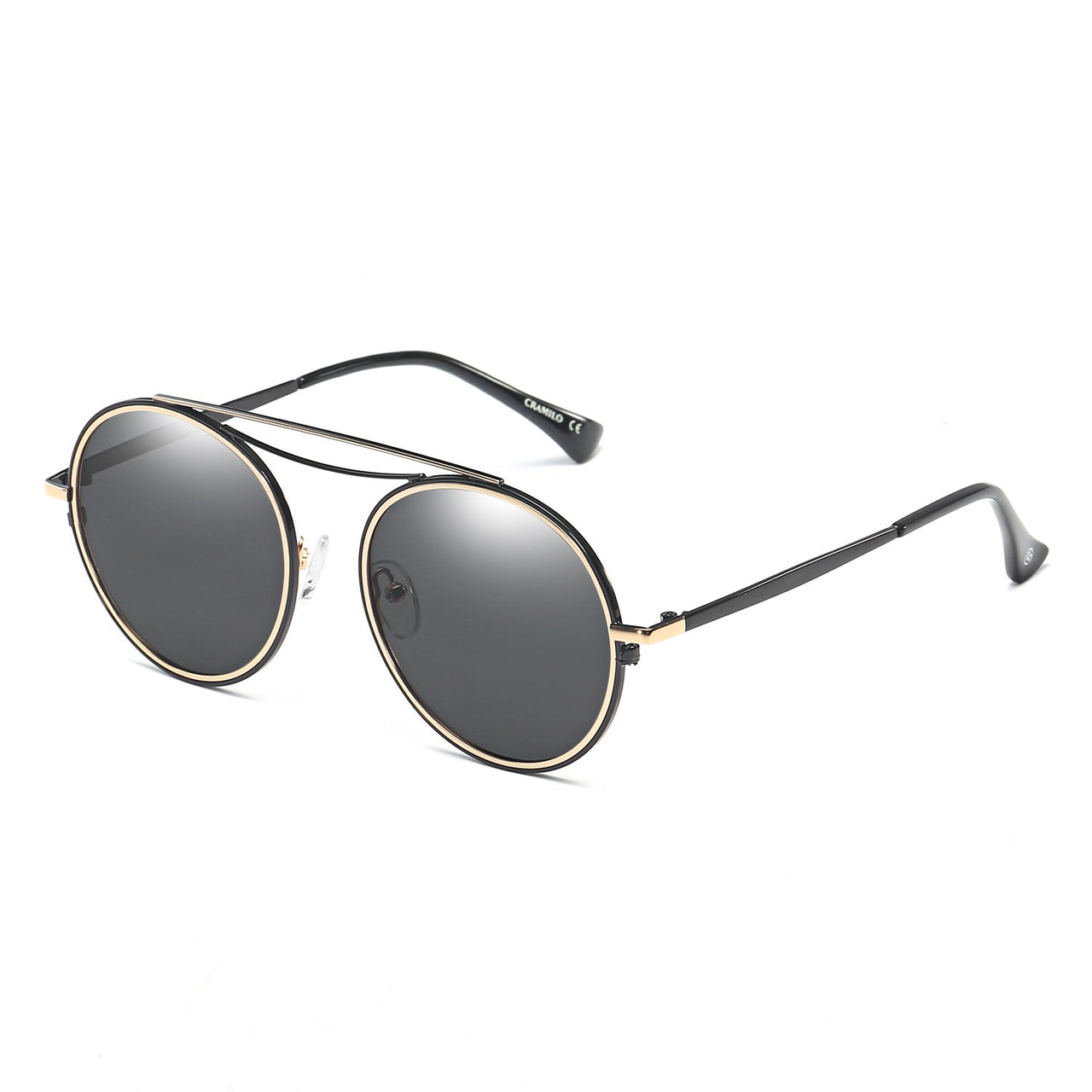 Fairfax | CA10 - Polarized Circle Round Brow-Bar Fashion Sunglasses - 6 COLORS -