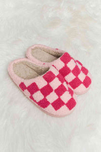 Thumbnail for Melody Checkered Print Plush Slide Slippers - LIMITED SIZES LEFT - T - 4 COLORS -