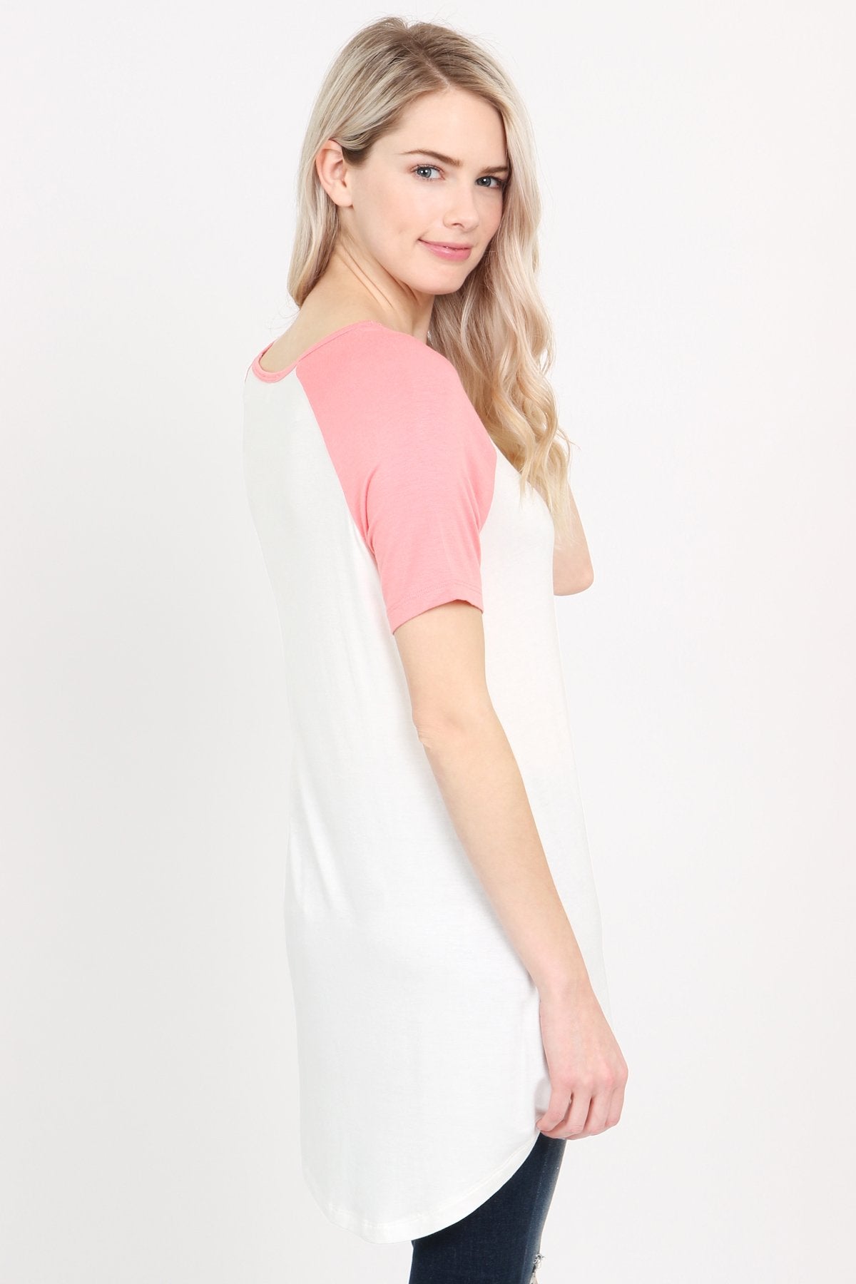 Riah Fashion - Short Sleeve Raglan Top - 4 COLORS -