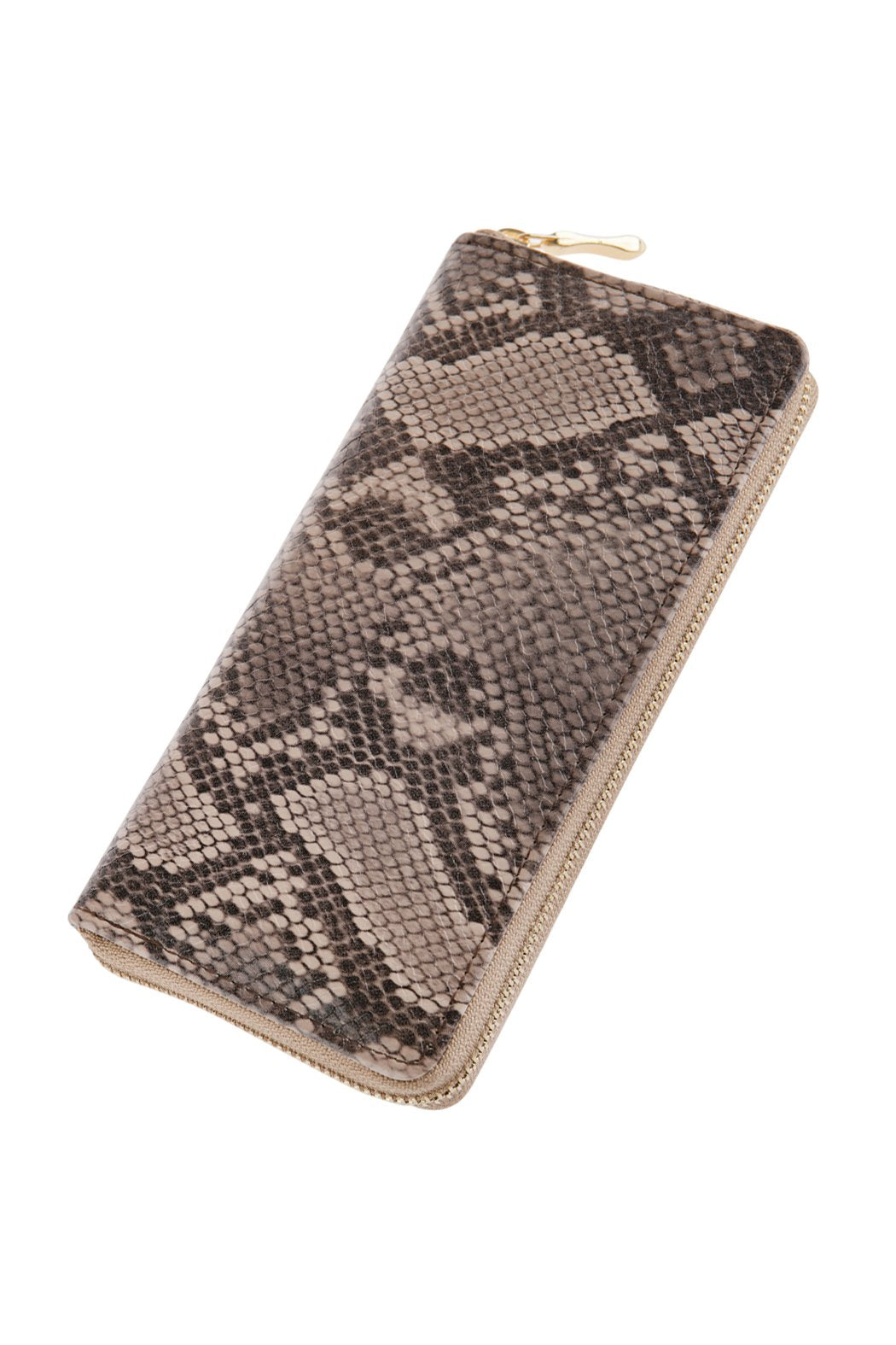 Python Skin Printed Single Zipper Wallet - 4 COLORS -