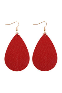 Thumbnail for Teardrop Leather Earrings - 18 COLORS -