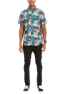 Thumbnail for WEIV - Digital Print Hawaiian Short Sleeve Shirt -