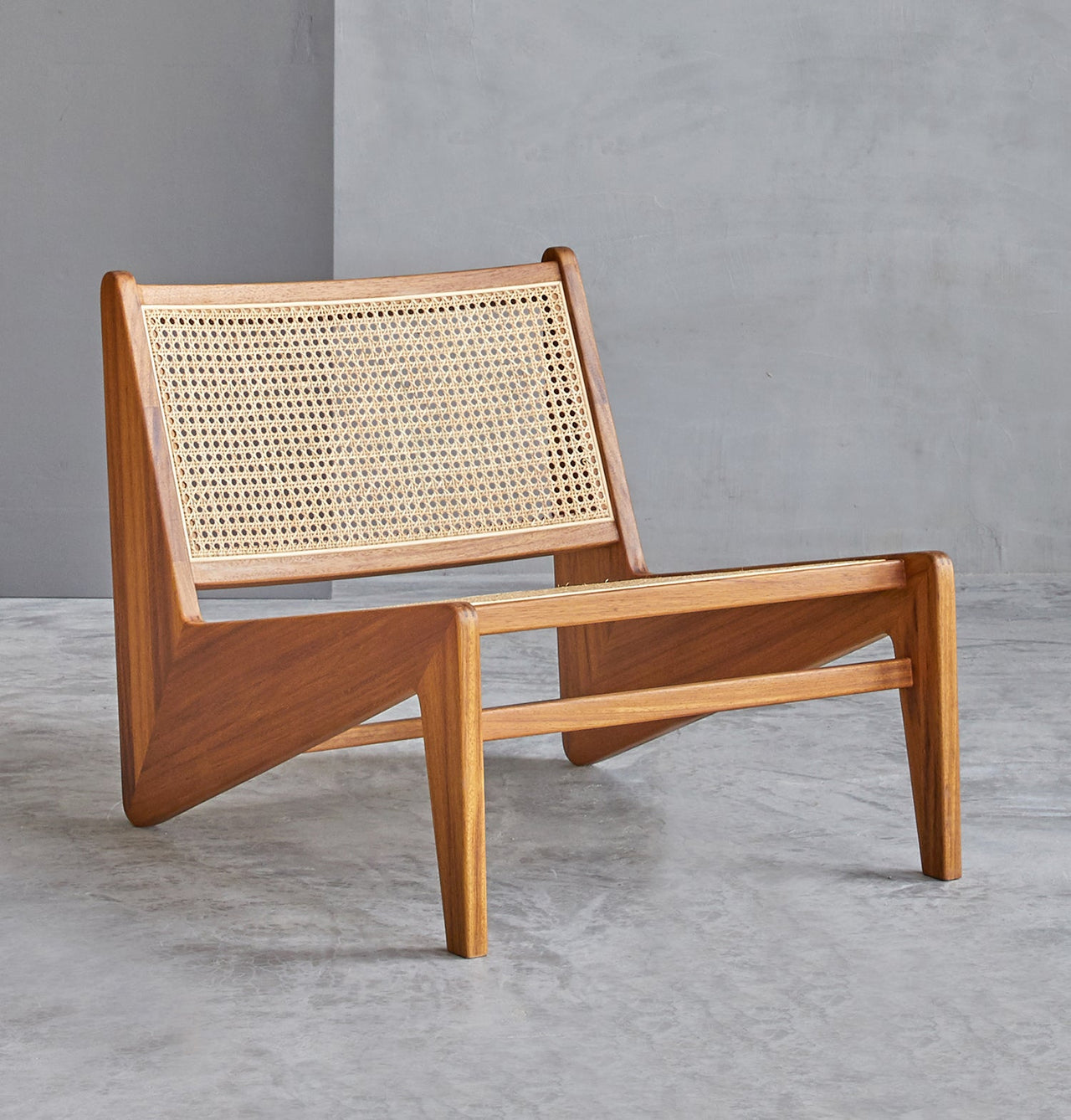 GFURN - Amandine Lounge Chair - Wood & Natural Rattan -