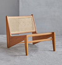 Thumbnail for GFURN - Amandine Lounge Chair - Wood & Natural Rattan -