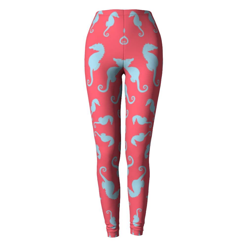 Summer Ties - Seahorse Leggings - Coral Pink - 1 COLOR -