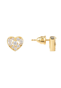 Thumbnail for LATELITA - Heart Sparkling Stud Earrings Gold -