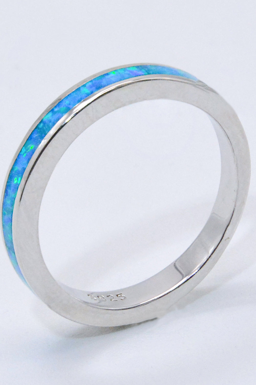 925 Sterling Silver Opal Ring in Sky Blue - T - SIZES 6 THRU 9 - 1 COLOR -