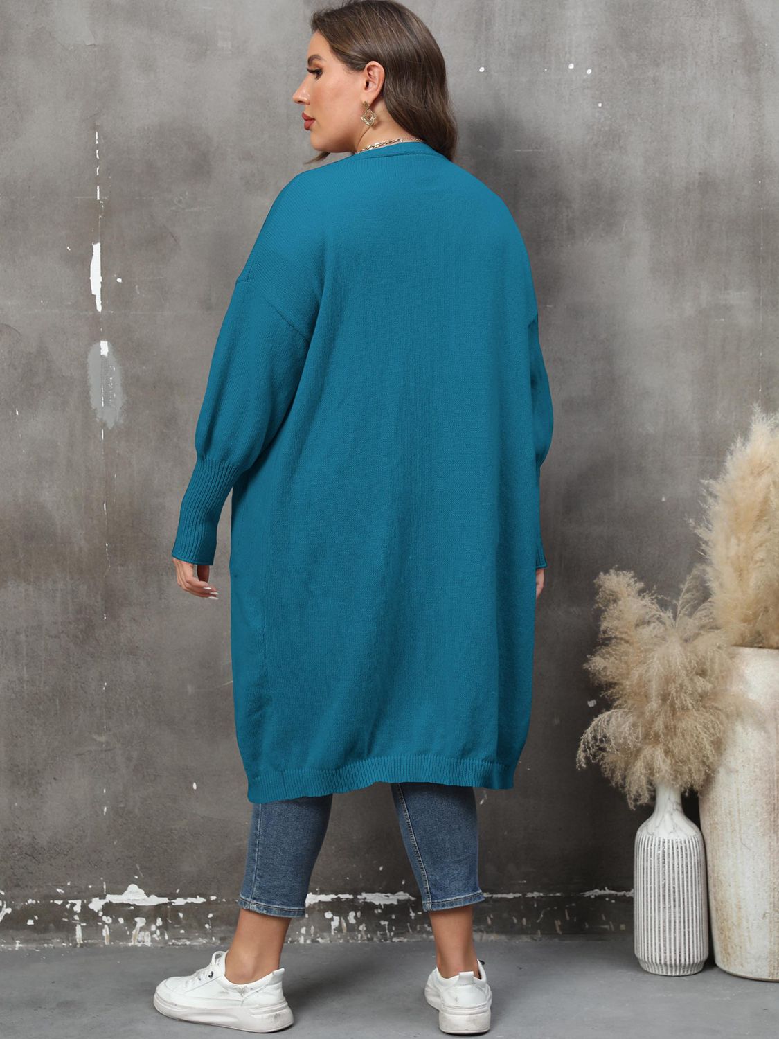 Plus Size Only Long Sleeve Pocketed Cardigan - T - 9 COLORS -