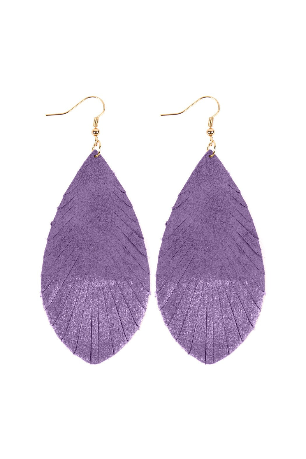 Grunge Tone Fringe Drop Leather Earrings - 12 COLORS -