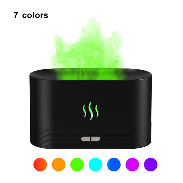 Xiaomi - White or Black - Up to 7 Colors Simulated Flame Ultrasonic Humidifier USB Essential Oil Diffuser Air Freshener - Aromatherapy - [11-14 DAY DELIVERY] - 2 COLORS -