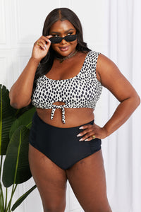 Thumbnail for Marina West Swim Sanibel Crop Swim Top and Ruched Bottoms Set in Black - SIZES S THRU 2XL - 1 PATTERN -