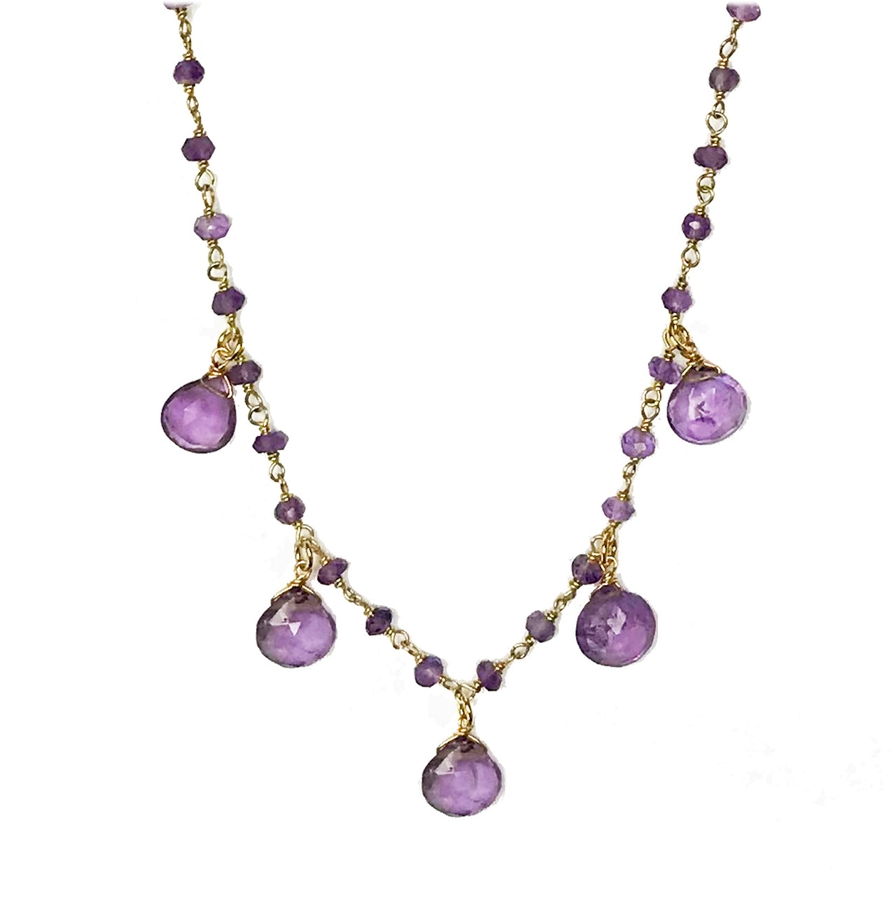 Gena Myint - Amethyst Droplet Vermeil Necklace -