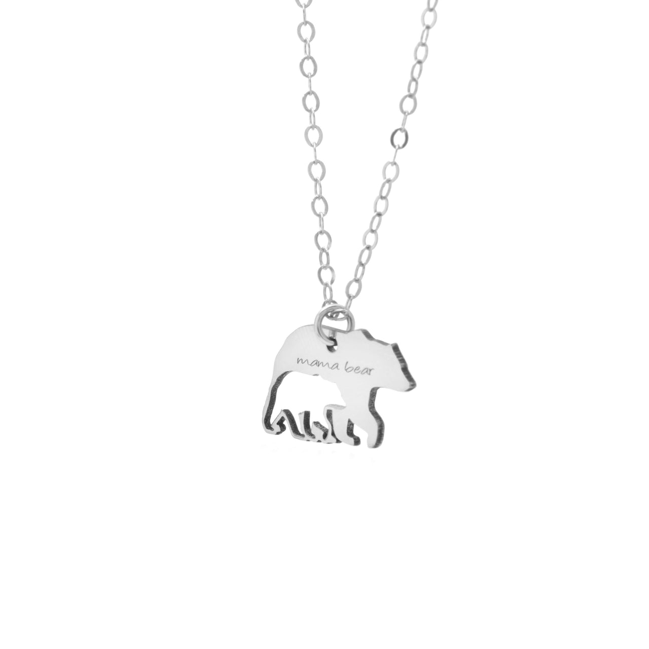 Sincerely Silver - Mama Bear and Cub Necklace -