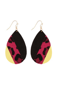 Thumbnail for Riah Fashion - Leather Multi Fish Hook Teardrop Earrings - 7 COLORS -