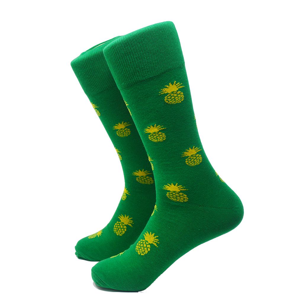 Summer Ties - Pineapple Socks - Men's Mid Calf - 1 COLOR -