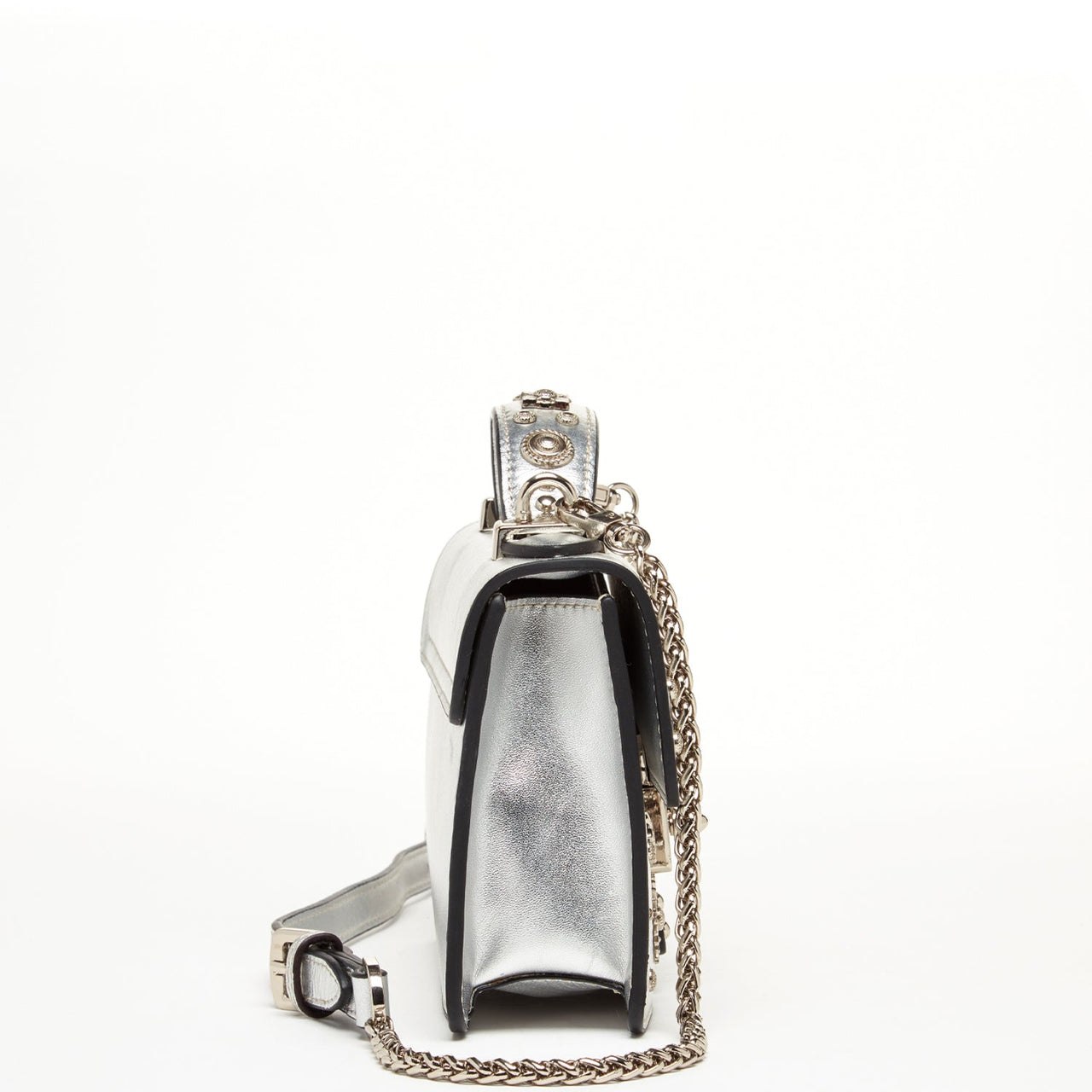 The Hollywood Leather Crossbody Bag Silver -