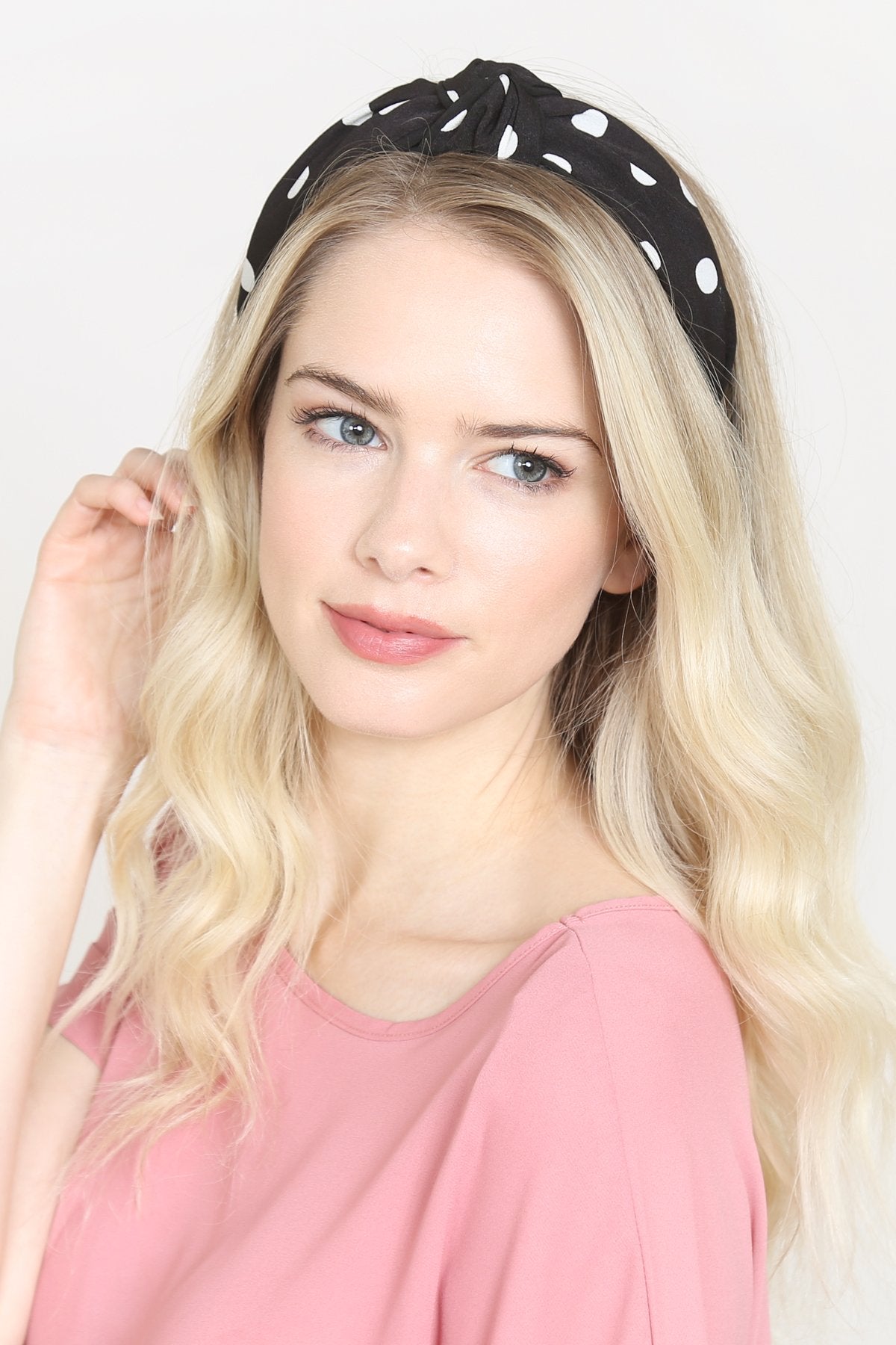 Riah Fashion - Polka Dots Tied Hair Band - 6 COLORS