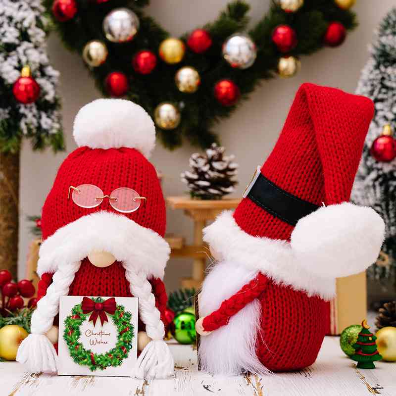 Pom-Pom Trim Christmas Gnomes - [5-10 DAY DELIVERY] - 15.7" - T - 2 TYPES -