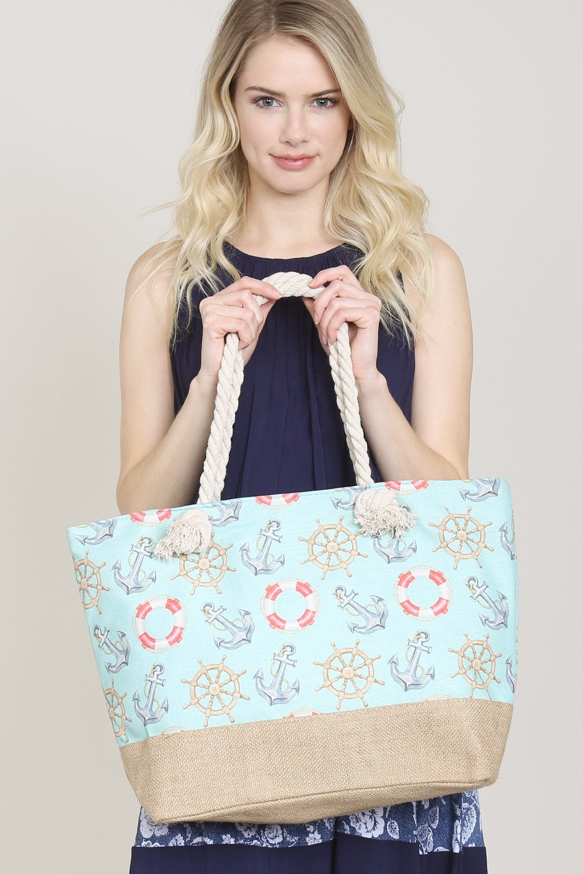 Anchor Print Tote Bags - 8 COLOR STYLES -