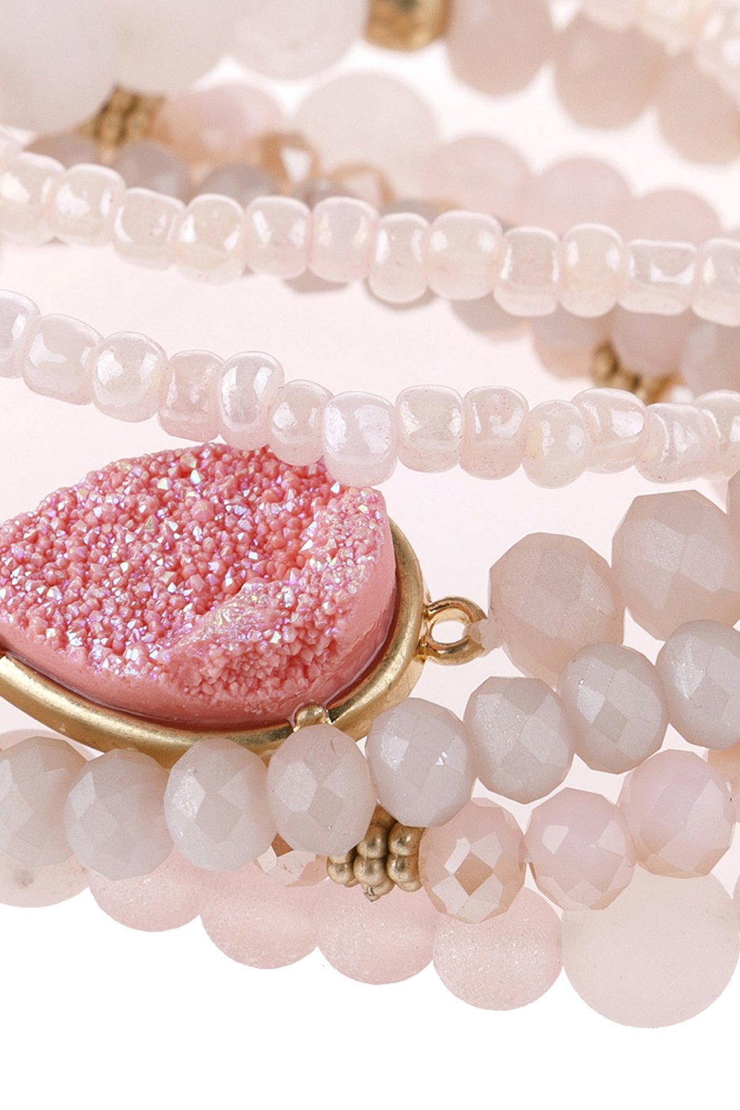 Teardrop Druzy Mixed Beads Bracelet - 8 COLORS -