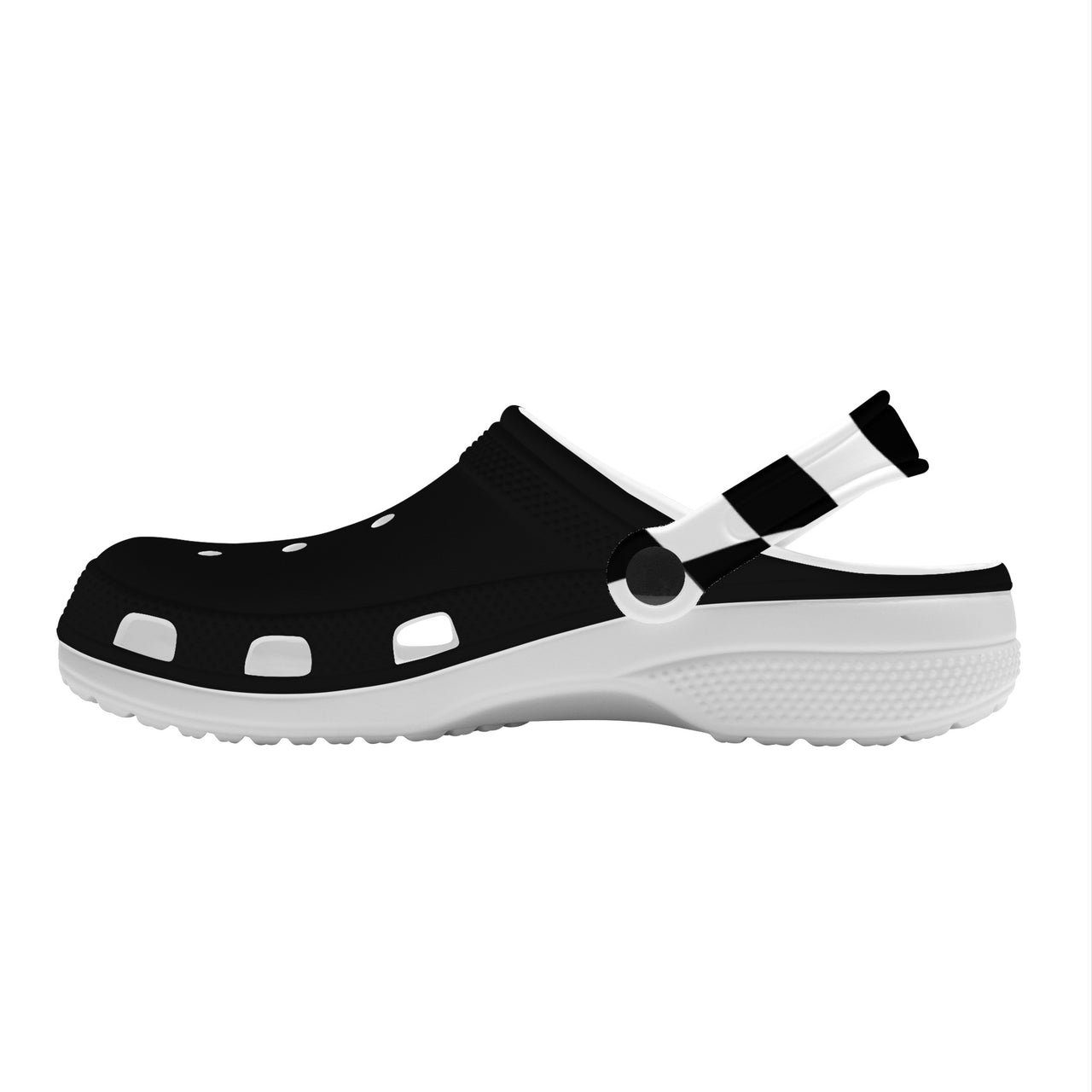 OOTO - BLACK W/BW STRAP - SF_S48_WITH (OPTIONAL) PIVOTING HEEL STRAP - Crocs Clogs