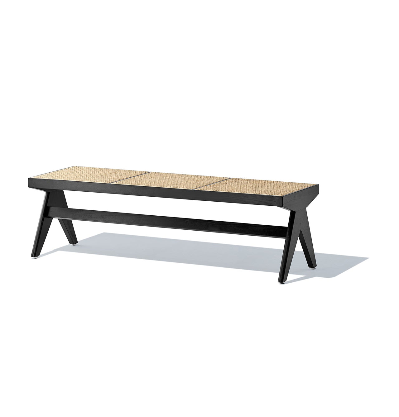 GFURN - Célia Bench - Black & Natural Rattan -