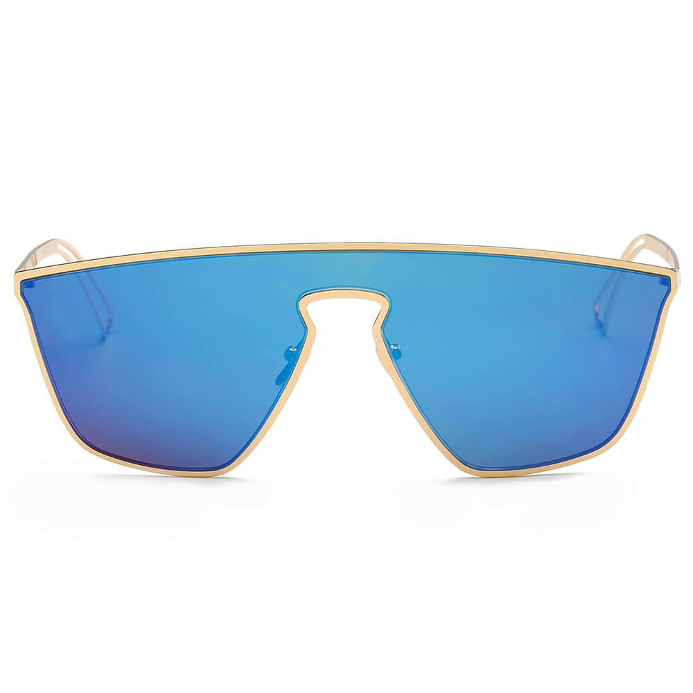 Beverly | S2030 - Women Square Futuristic Flat Lens Sunglasses - 4 COLORS -