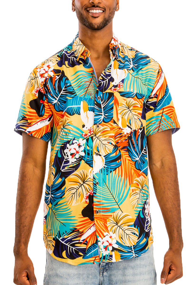 WEIV - Digital Print Hawaiian Short Sleeve Shirt -