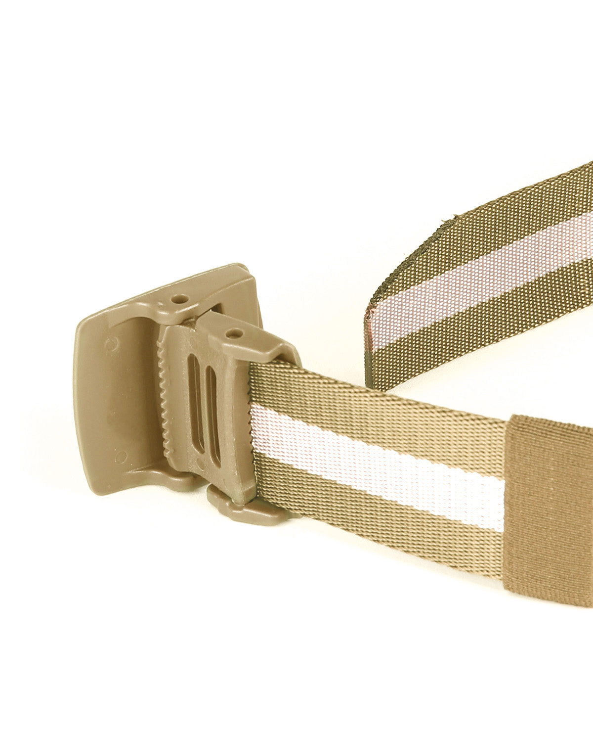 Mens One Size Adjustable Strap Stripe Nylon Web Belt With Plastic Buckle  - 6 COLORS -