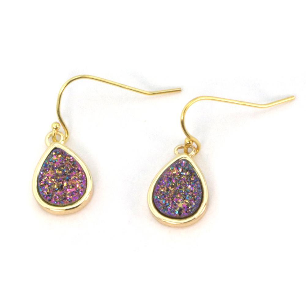 Christy Jean - Emma Druzy Teardrop Earrings - 6 COLORS -