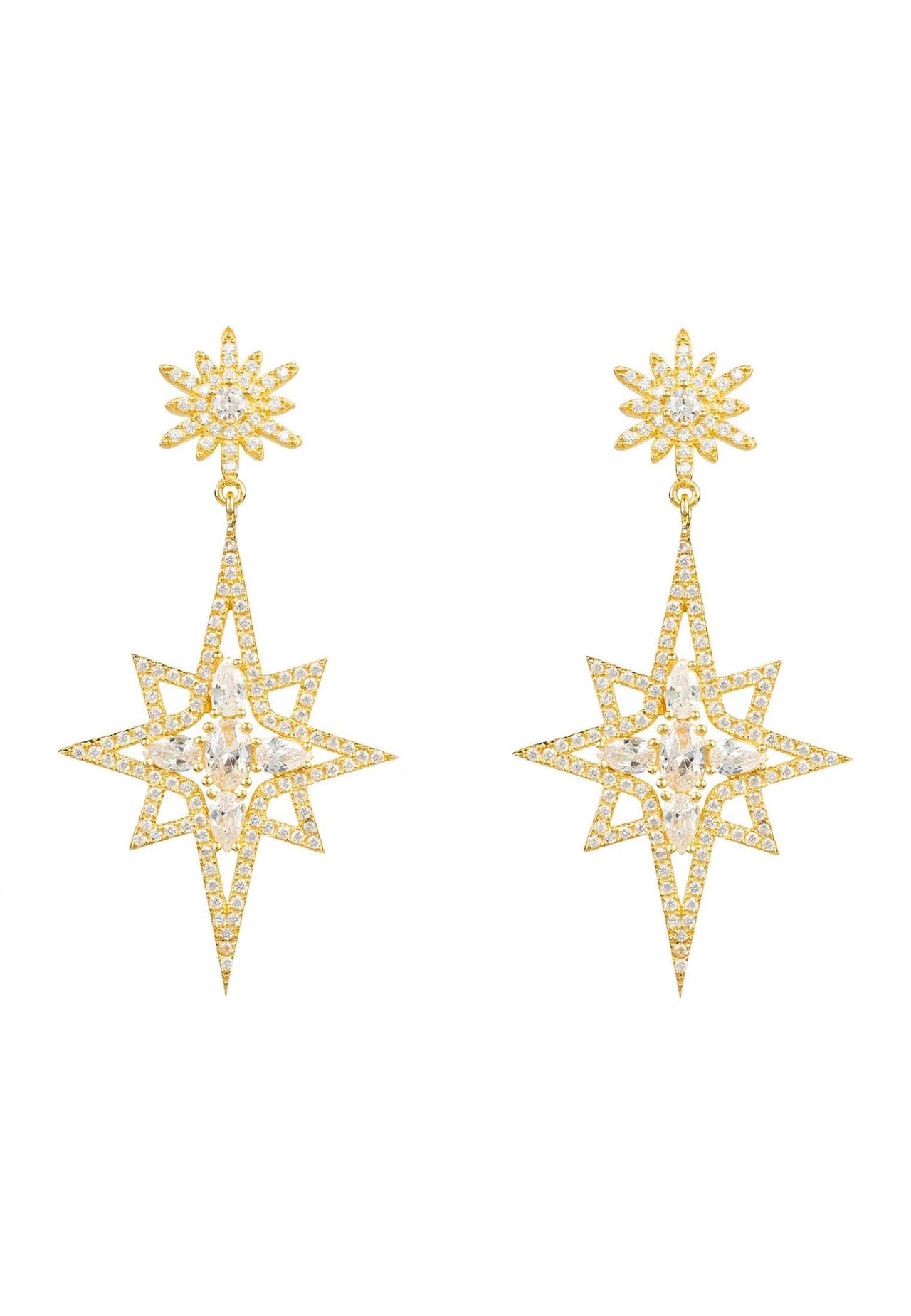 LATELITA - Northern Star Drop Earrings Gold -