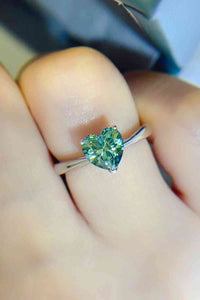 Thumbnail for 1 Carat Moissanite Heart 925 Sterling Silver Ring