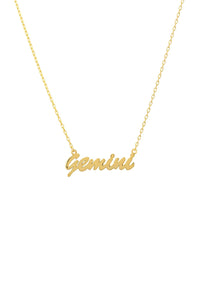 Thumbnail for Zodiac Star Sign Name Necklace Gold Gemini -