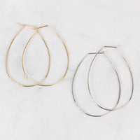 Thumbnail for Large Teardrop Brass Earrings - 3 FINISHES -