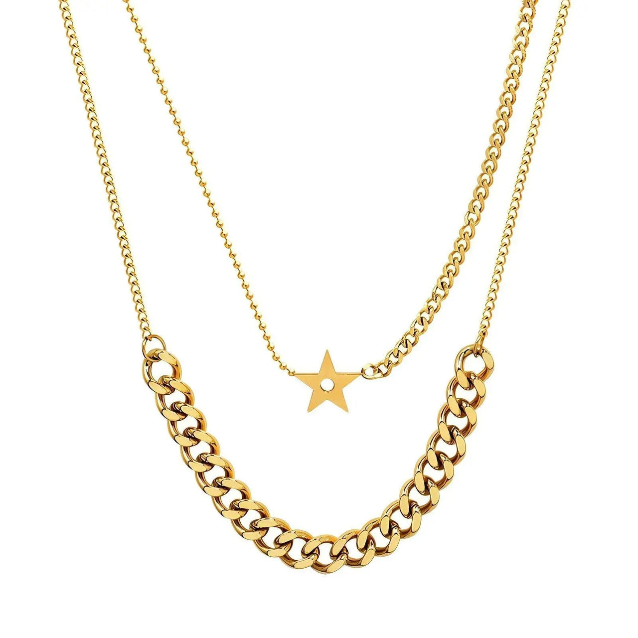 Akalia - Layered Gold Plated You Shine Necklace -